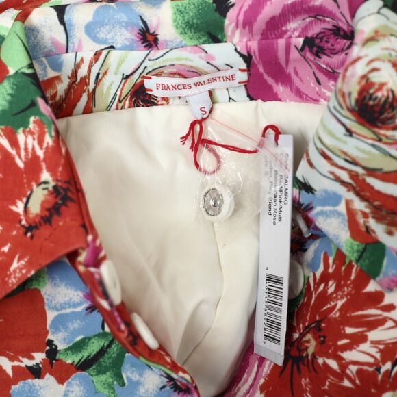 Frances Valentine Rose Garden Balmacaan Coat Jacket Printed Long Sleeve S 279915 - Picture 11 of 11